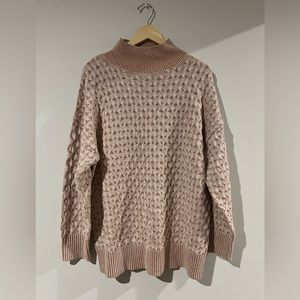 NWT Knox Rose Cream and Light Orange Turtleneck Sweater - XL